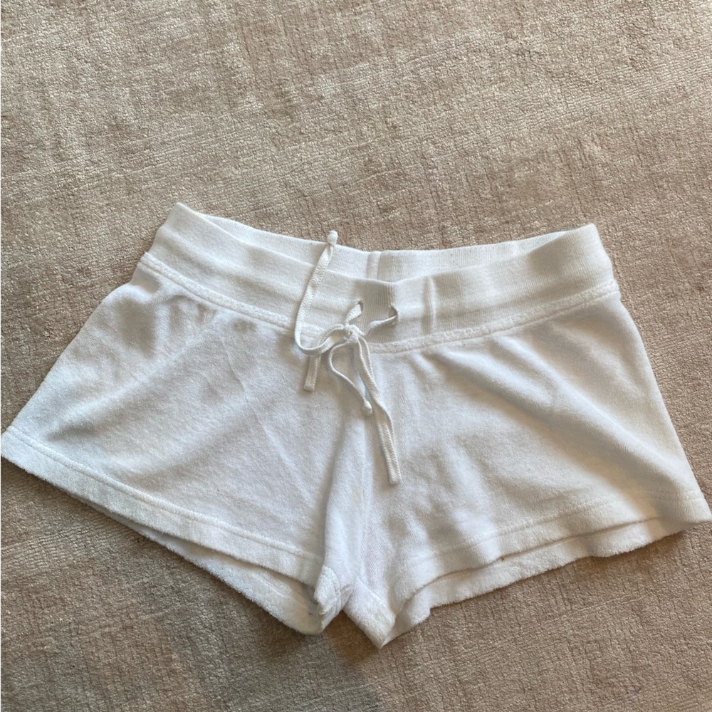 White Hard Tail terry shorts, large